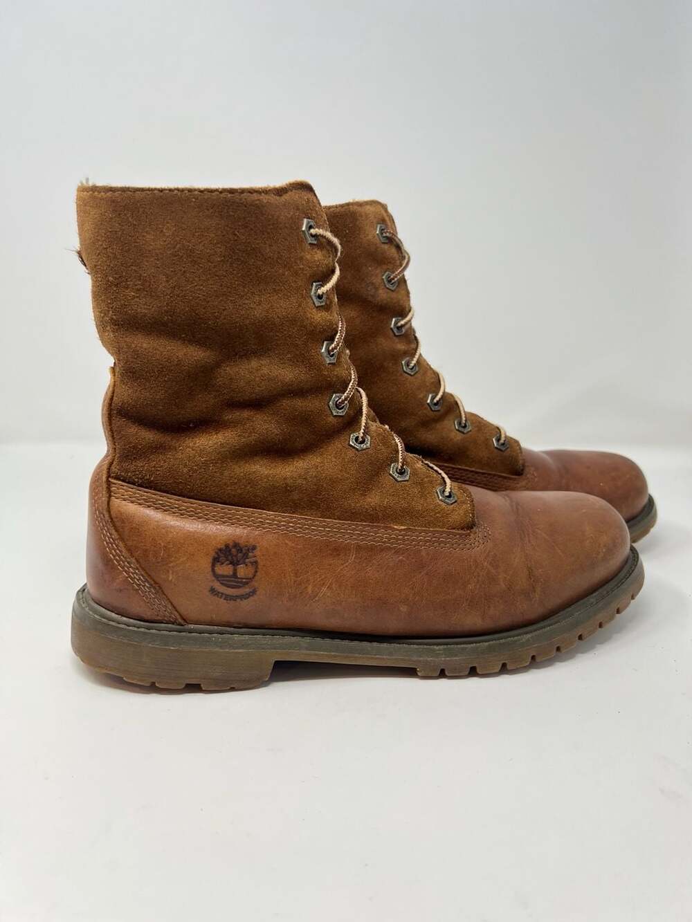 Timberland Women's Premium 6" Warm Lined Roll Top Waterproof Leather Boots Sz 9